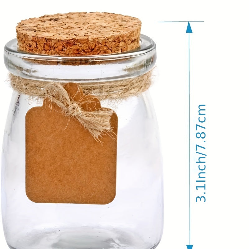 30pcs 100ml Glass Pudding Cups with Cork Lids - Baking Tools for Home Kitchen