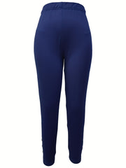  Solid Faux Pearl High Rise Fitness Leggings