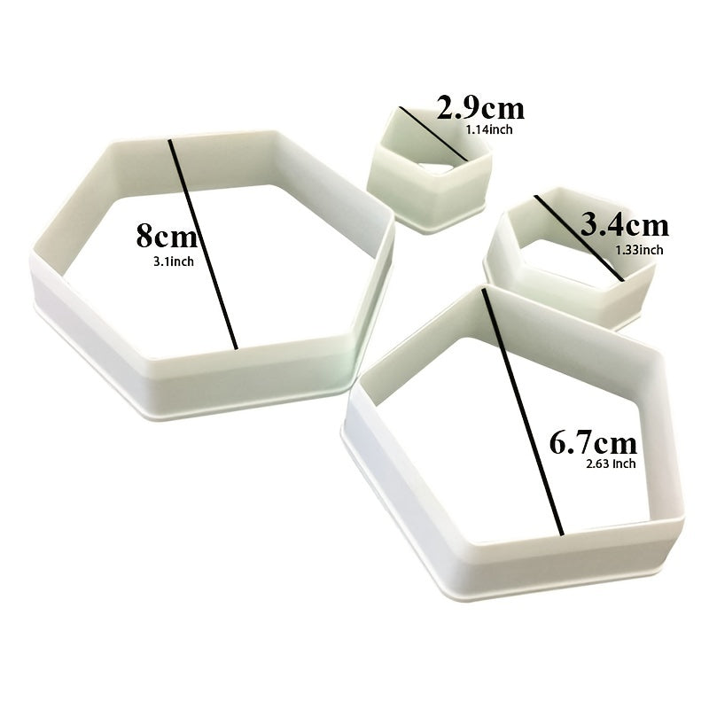 4pcs Cake Mold Plastic Cookie Mold Hexagon Football Shape Cake Mold
