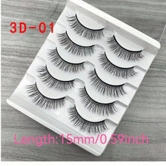3D False Eyelashes Chemical Fiber Natural Bushy Lashes 5 Pairs