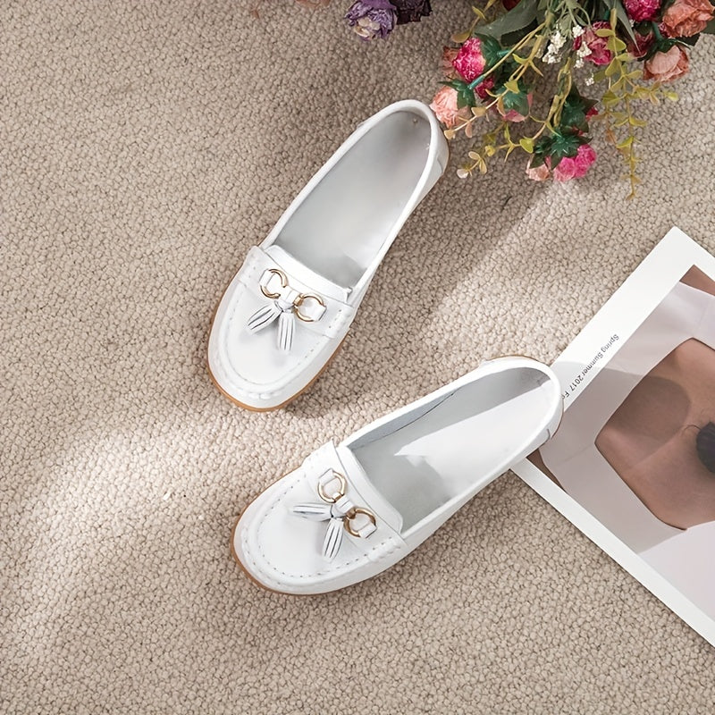 Women's Bowknot Loafers Casual Slip On Shoes