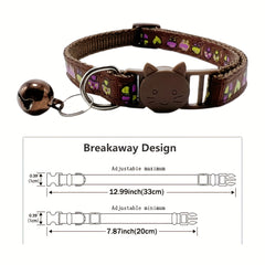 6pcs Cat Collar Set Safety Quick Release With Bells Perfect Pet Accessories