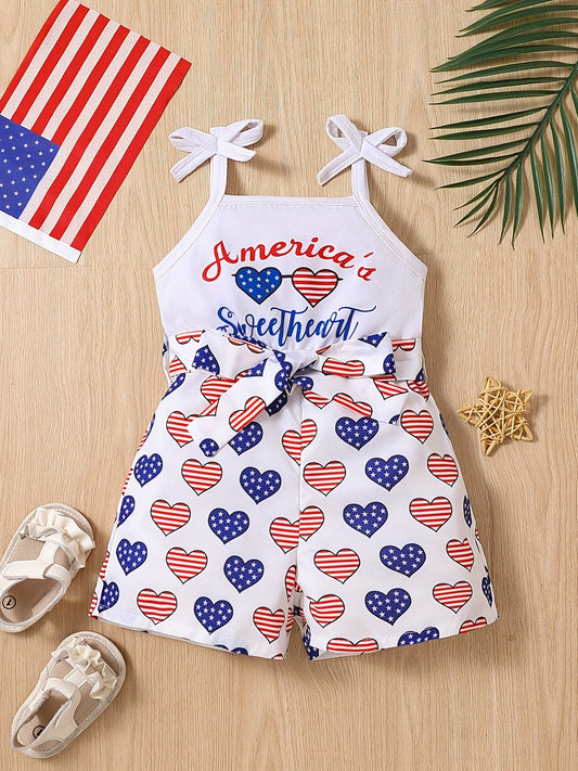 Toddler Girl Independence Belted Cami Romper