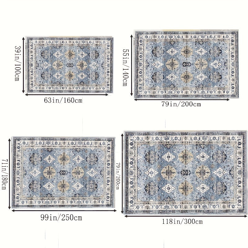Boho Persian Washable Area Rug Stain & Water Resistant Vintage Floor Carpet