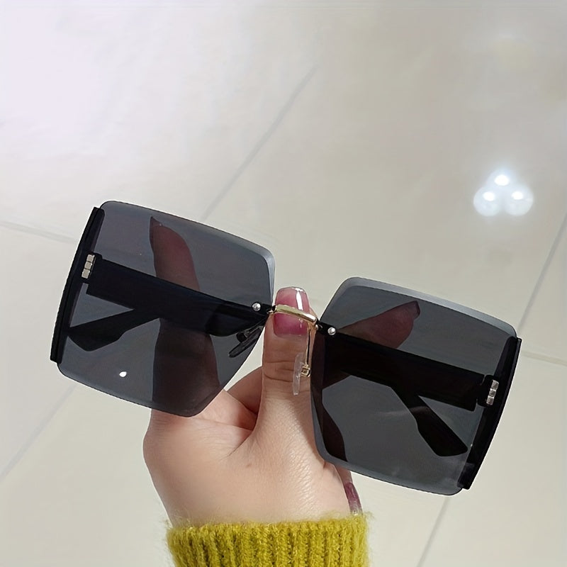 Ombre Rimless Sunglasses UV400 Sun Shades Square Beach Travel