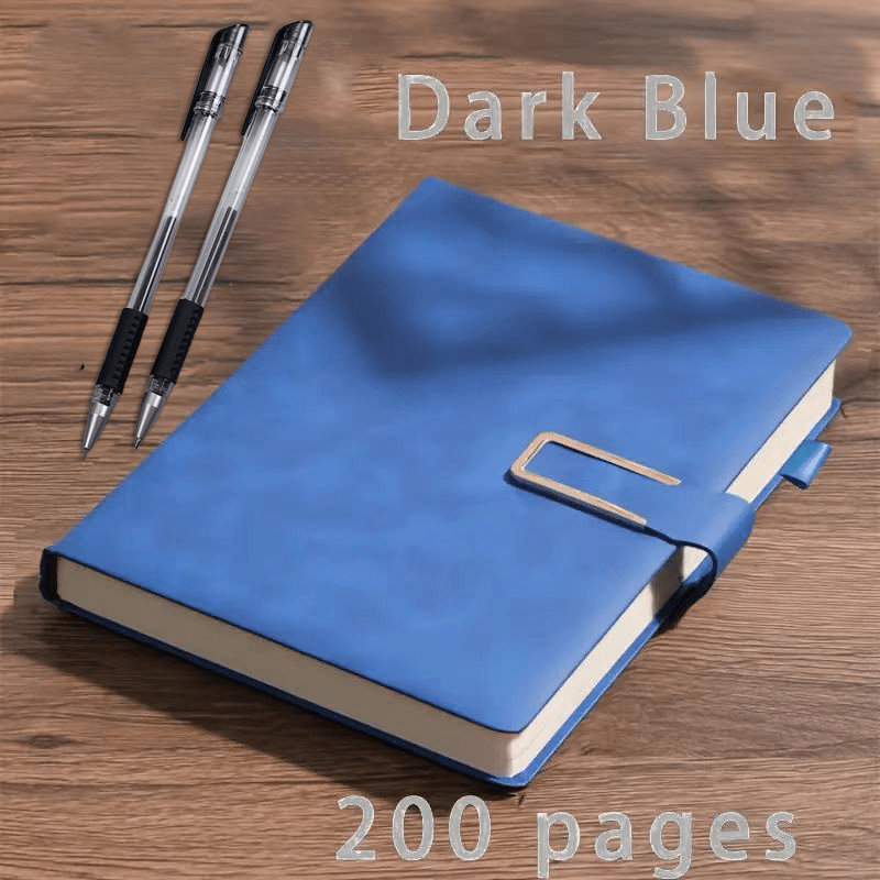 Personalized A5 Faux Leather Notebook with Pens & Bookmark