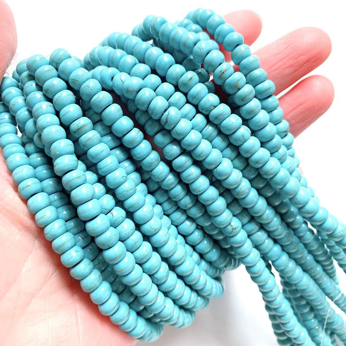 94pcs 4-6mm Turquoise Stone Spacer Beads DIY Necklace Making