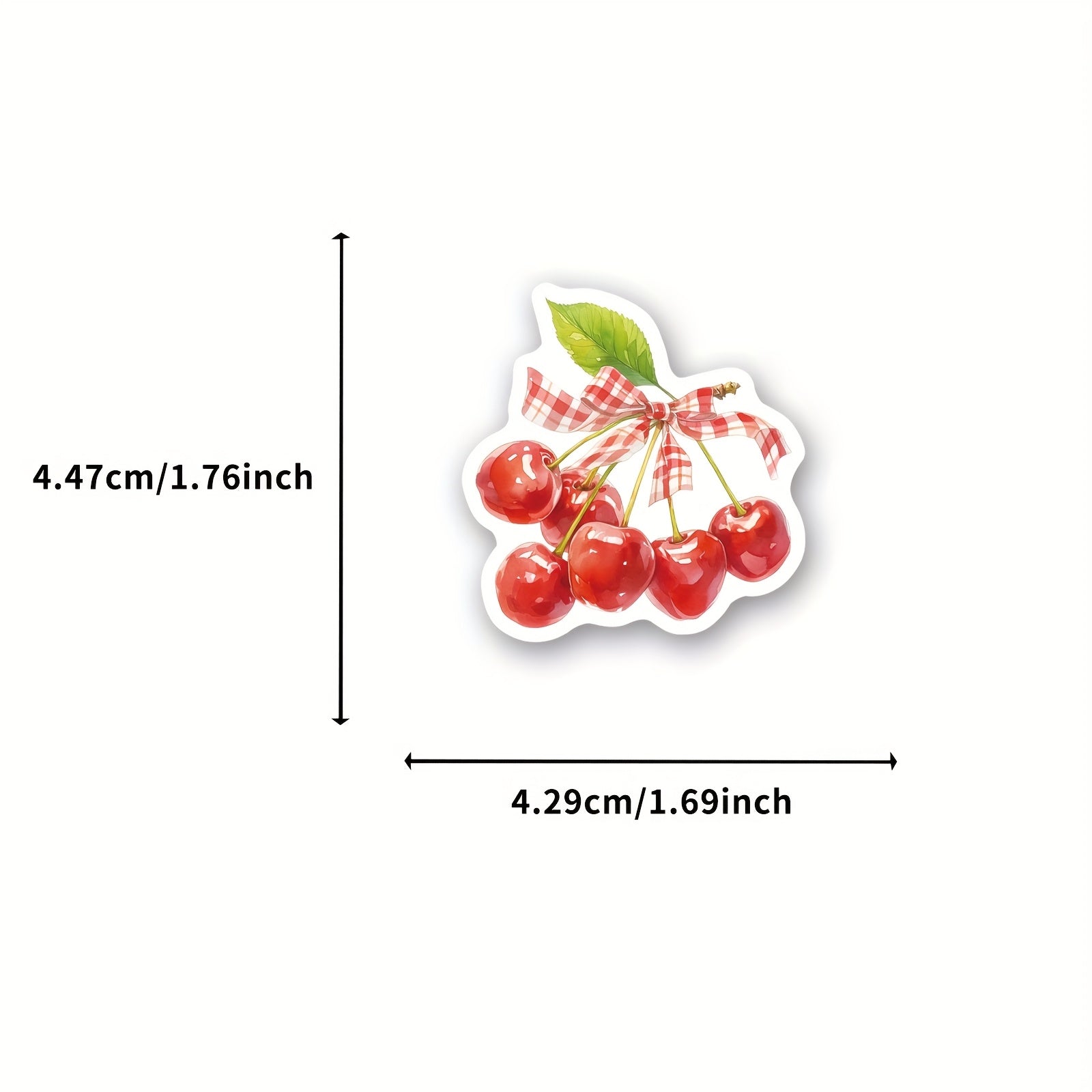50pcs Cherry Themed Vinyl Stickers Red & Cartoon for Scrapbooking DIY Projects