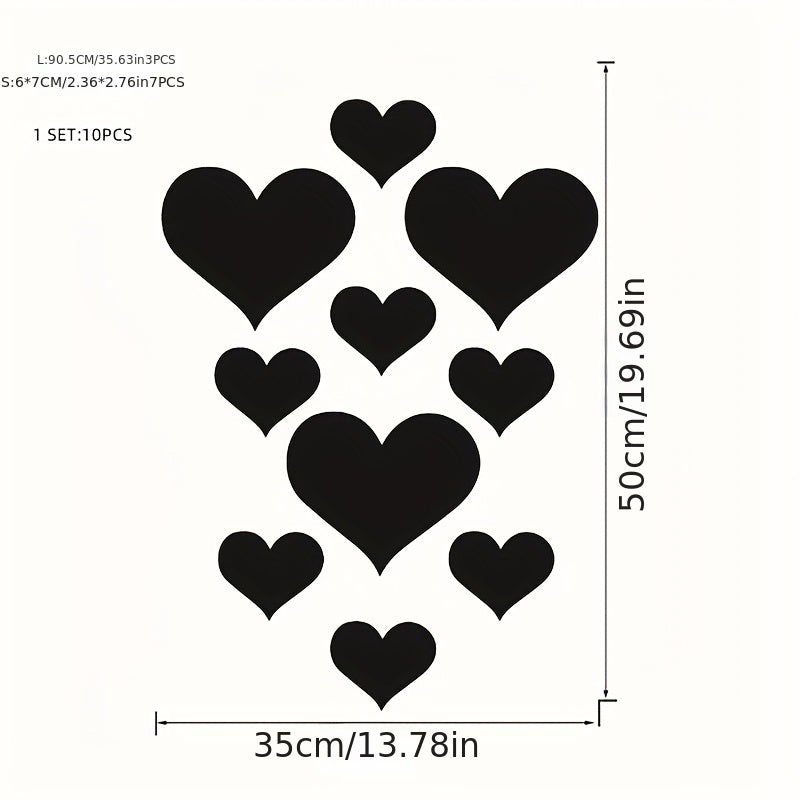 3D Heart Acrylic Mirror Wall Sticker Removable Home Decor