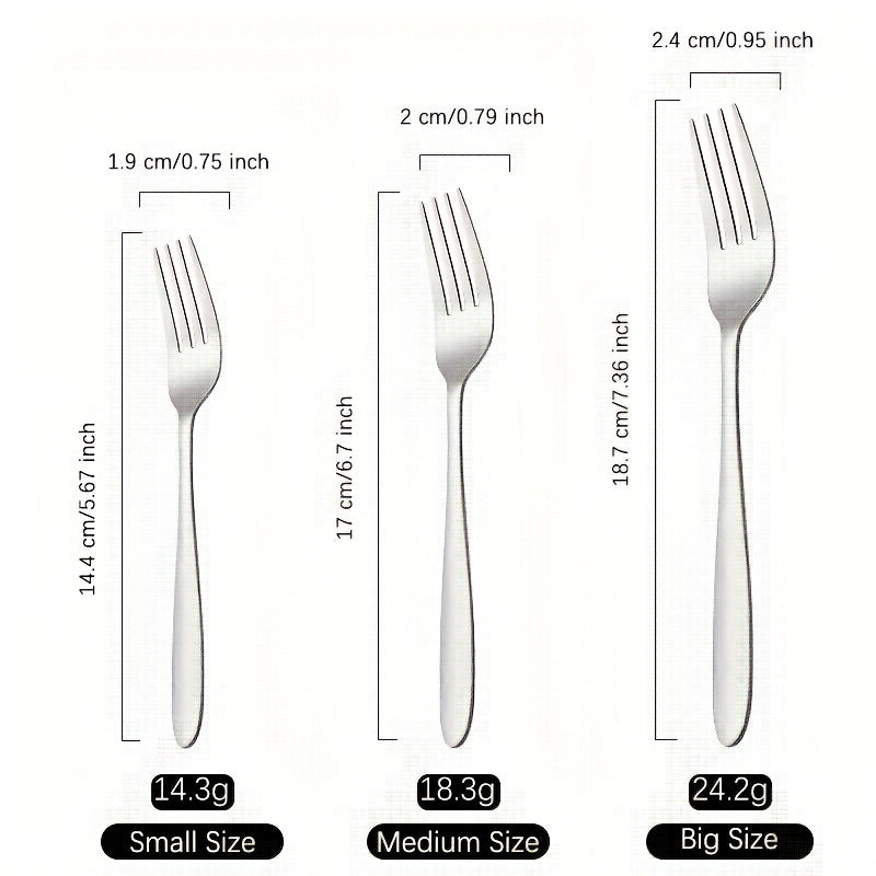 8pcs Dinner Forks Set Stainless Steel Mirror Polished Fruit Picks Steak Fork