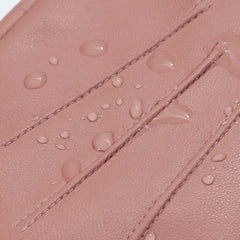 Women's Winter PU Leather Gloves with Buttons - Warm Mittens