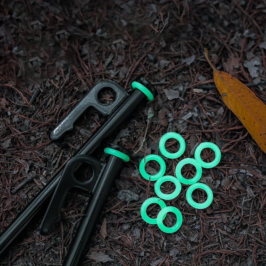 4pcs Multifunctional Ground Nail Fluorescent Ring Silicone Camping Tent Nail Rin