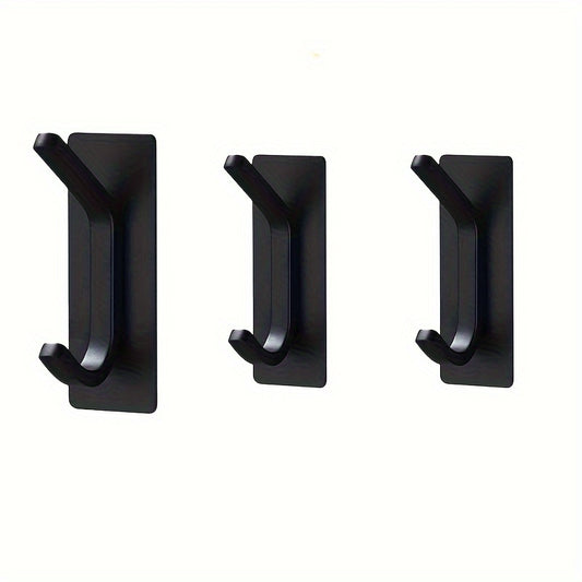 3pcs Adhesive Stainless Steel Hook Wall Mounted Towel Coat Hook