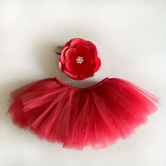 Newborn Wine Red Skirt Photo Costume Rabbit Puffy Skirt