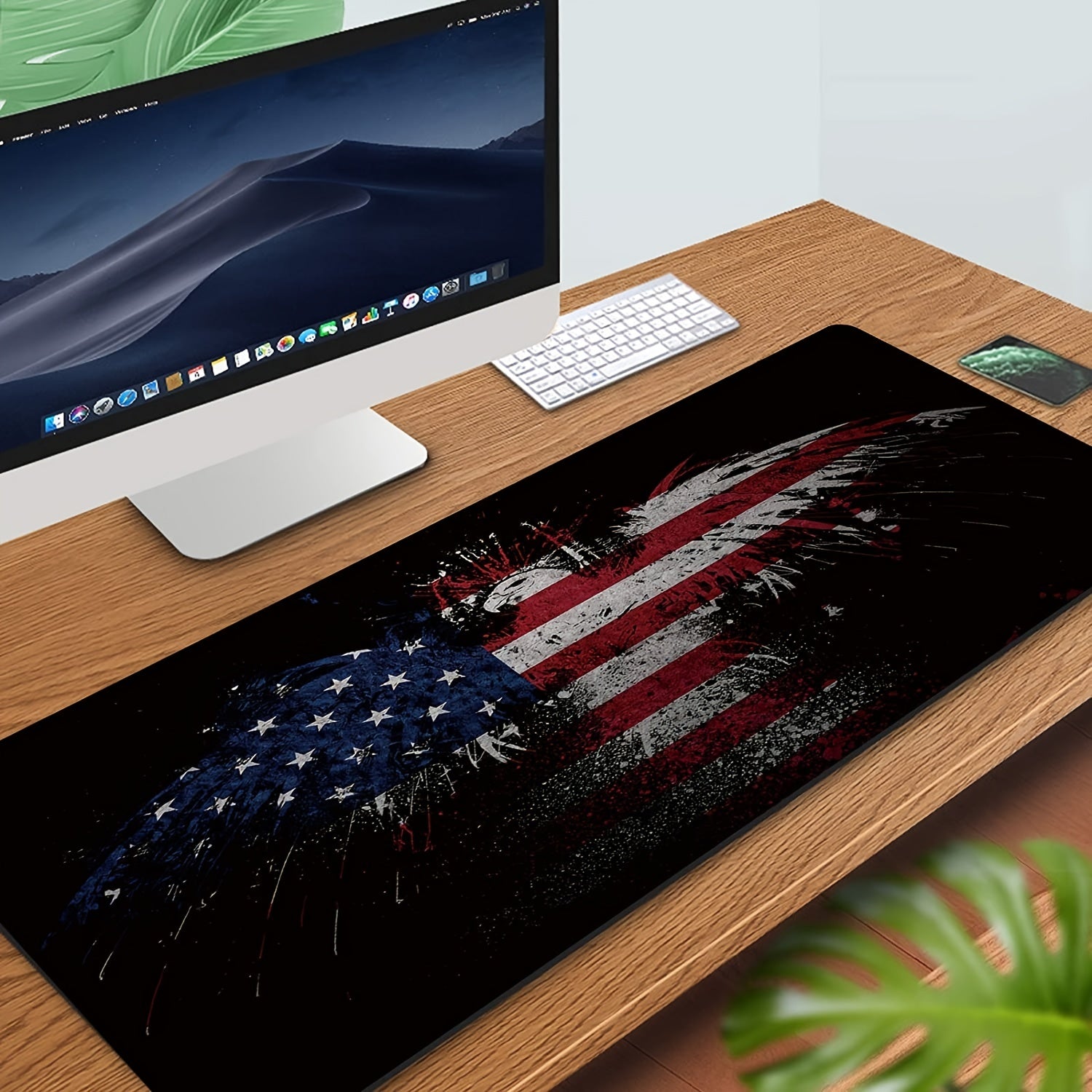 American Patriotic Bald Eagle US National Flag Large Gaming Mouse Pad