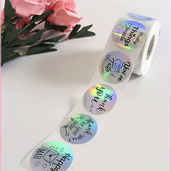500 Rainbow Laser Thank You Labels Roll