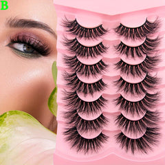7 Pairs Cat Eye Lashes Fluffy Thick Curling False Eyelashes Faux Mink