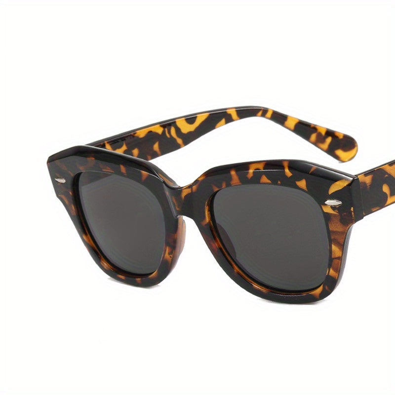 Square Tortoiseshell Frame Sunglasses Polarized UV400