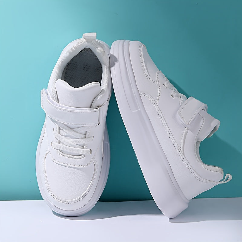 Girl's Solid Skate Shoes Comfy Non Slip Casual Sneakers For Kids