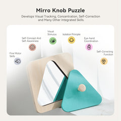Wooden Geometric Shape Matching Puzzle Board with Mirror Early Educational Toy