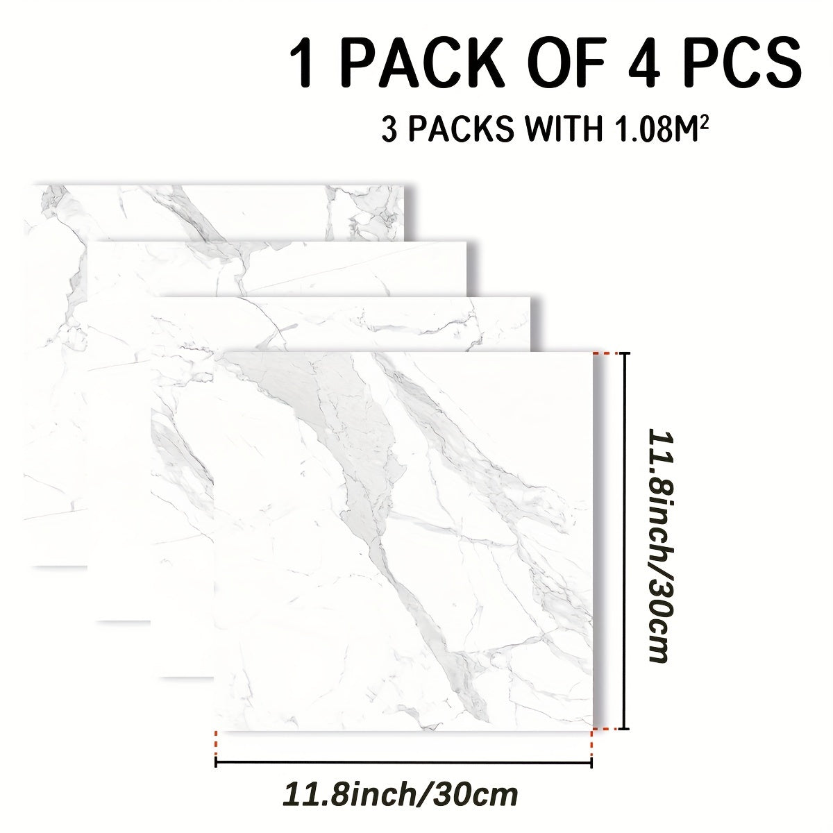 Marble Pattern Floor Stickers Set - Waterproof & Non-slip