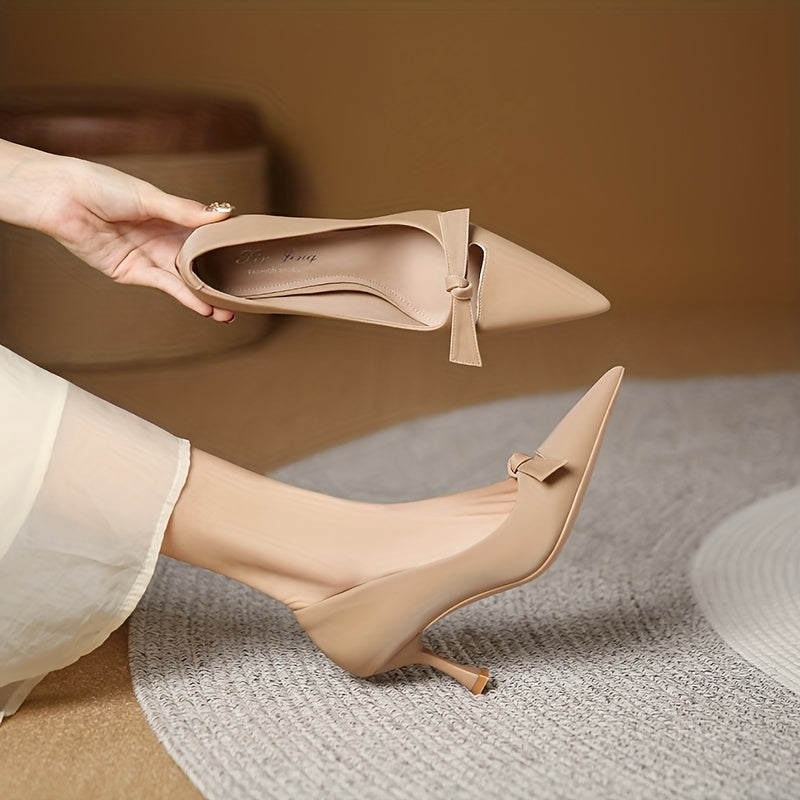 Women's Bowknot Stiletto Heels Pumps - Outdoor Shoes