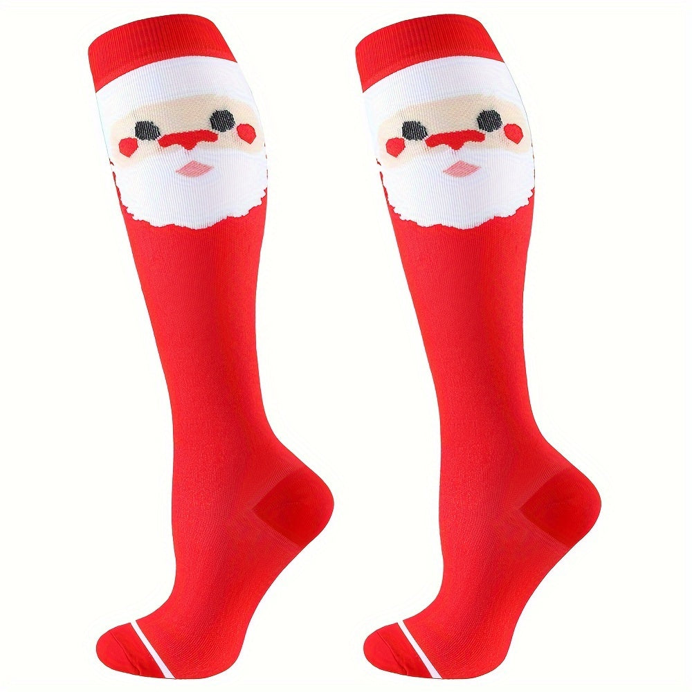 Compression Socks Women Men Circulation Support Christmas Knee High Stockings