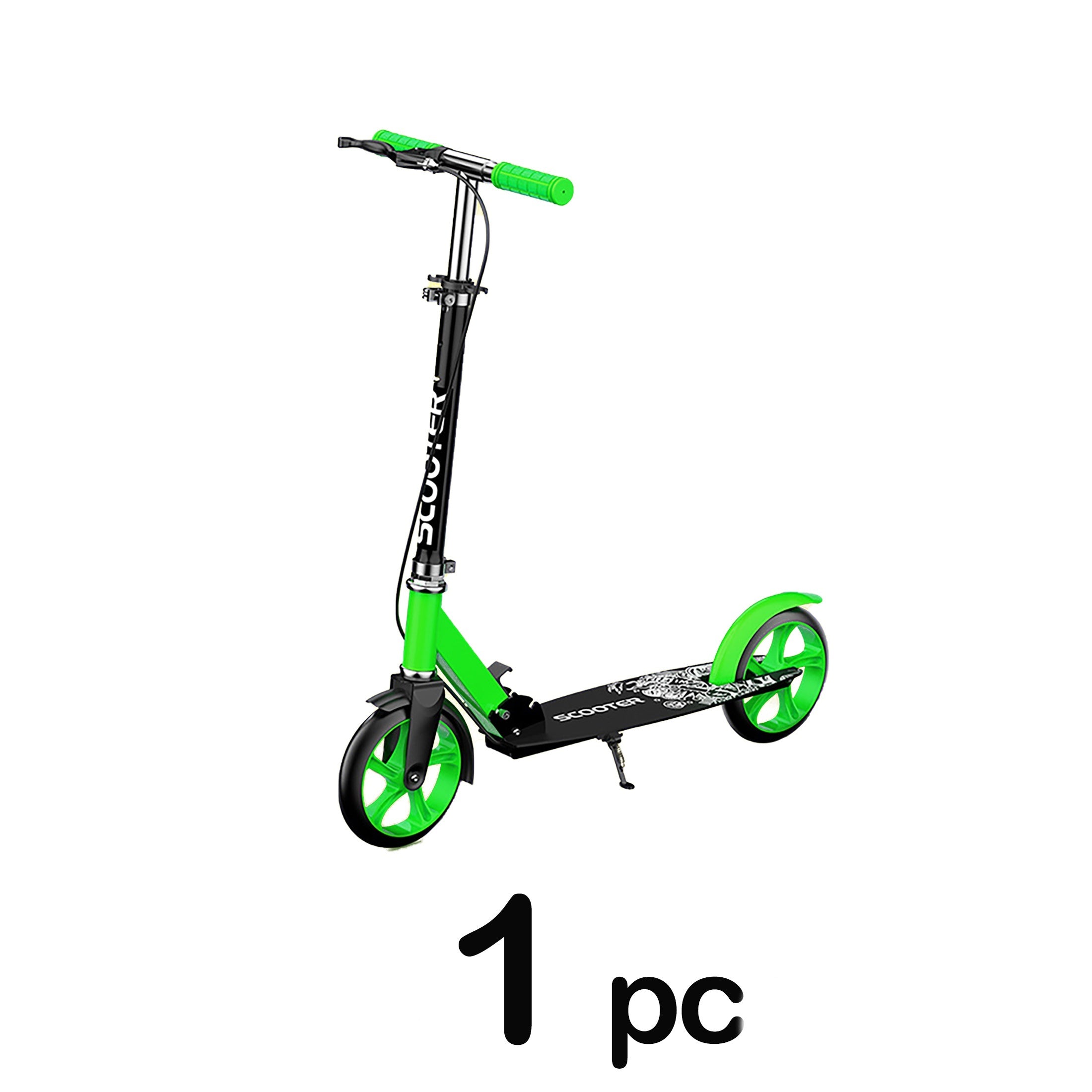 Foldable Two Wheeled Skateboard with Dual Brakes