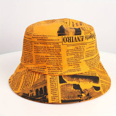 Fisherman Hat Newspaper Pattern Basin Hat Spring And Summer Sun Hat