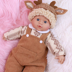 FUBCGS 16 Reborn Doll with Deer Hat & Sweater - Festive Gift Item