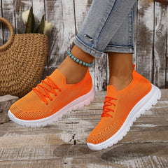 Women's Mesh Breathable Woven Shoes Casual Non Slip Running Sneakers