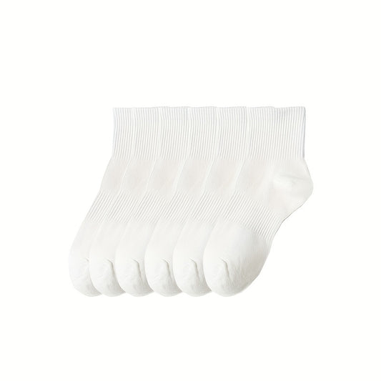 6 Pairs Cotton Socks Men Women Grey