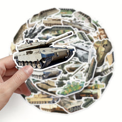 50pcs Military Tank Doodle Stickers for DIY Phone Cases and Luggage