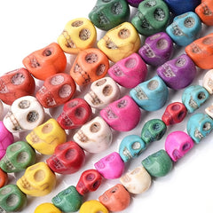 Turquoise Howlite Skull Beads 6mm-10mm for Custom Jewelry Making