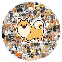100 Pack Cartoon Dog Vinyl Stickers Self Adhesive Decals