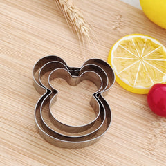 3pcs Cartoon Cookie Molds Stainless Steel Small Cookie Cutters DIY Baking Tools