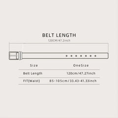 Pyramid Men's Belt - Genuine Leather Black Dress Belt with Silver Buckle
