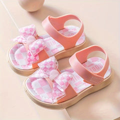 Plaid Open Toe Baby Sandals Lightweight Breathable