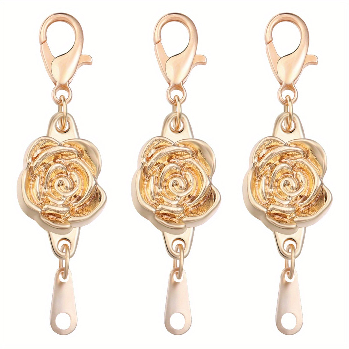 5 Pairs Magnetic Clasps for Jewelry Making, Rose Shape Closure