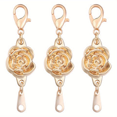 5 Pairs Magnetic Clasps for Jewelry Making, Rose Shape Closure