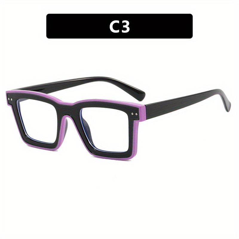 Y2K Square Anti Light Glasses Clear Lens Party Club
