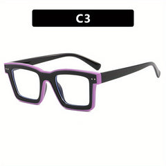 Y2K Square Anti Light Glasses Clear Lens Party Club