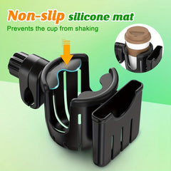 Universal Stroller Cup Holder with Phone Holder for Wheelchair Walker Bike