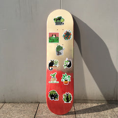 50pcs Cartoon Cat & Plant Graffiti Sticker Set