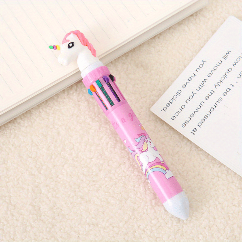 1 Pc Cartoon 10 Ballpoint Pen Transparent Plastic Office Student Neutral Pen