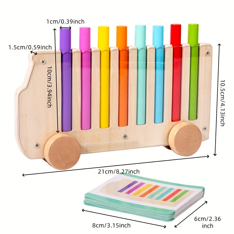 Wooden Toy Sorting Bus - Color and Logic Learning