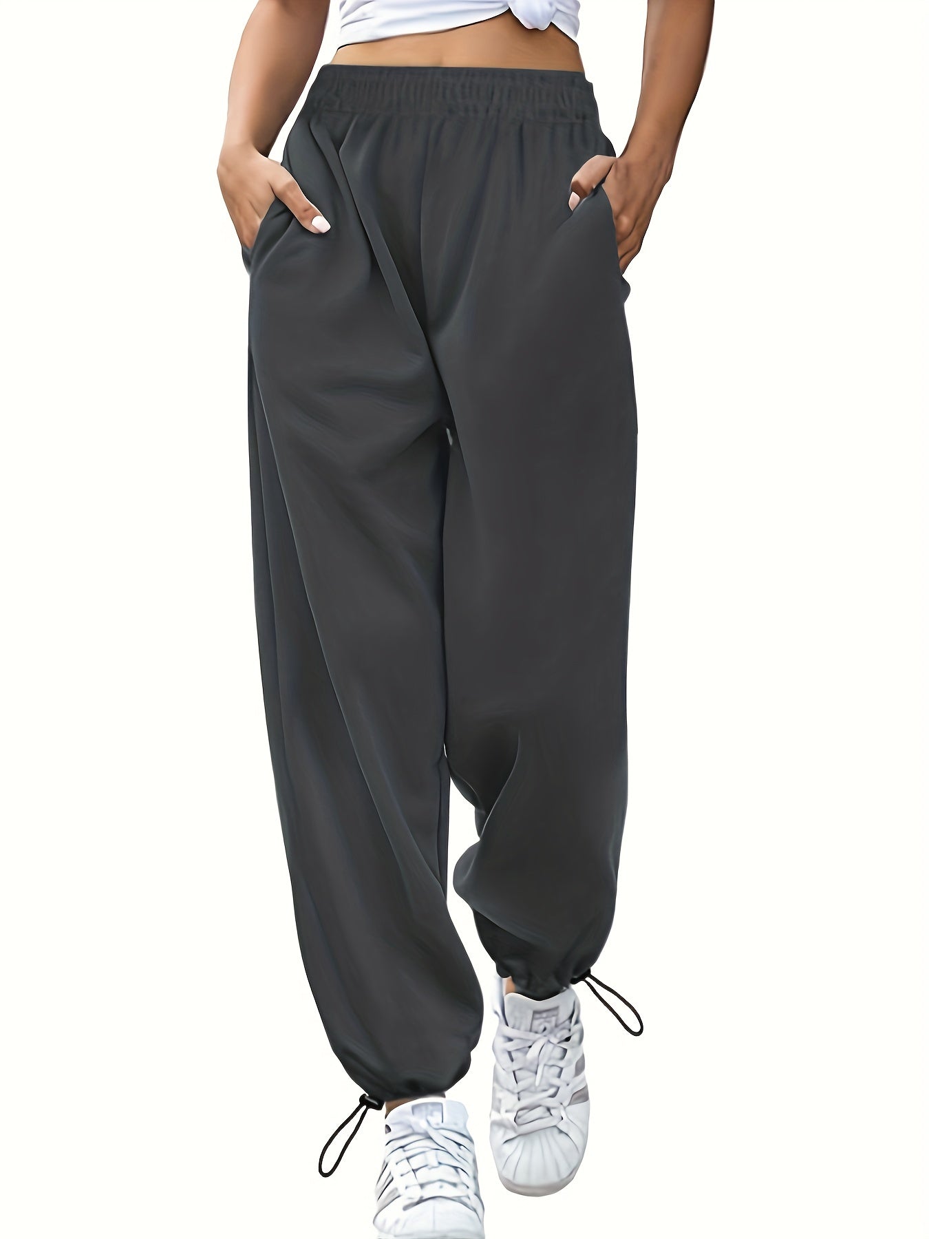  Casual SweatPants Women's Solid Elastic Joggers