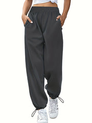  Casual SweatPants Women's Solid Elastic Joggers