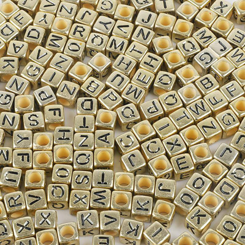 100pcs Antique Acrylic Letter Beads for Jewelry Making DIY Bracelet Necklace