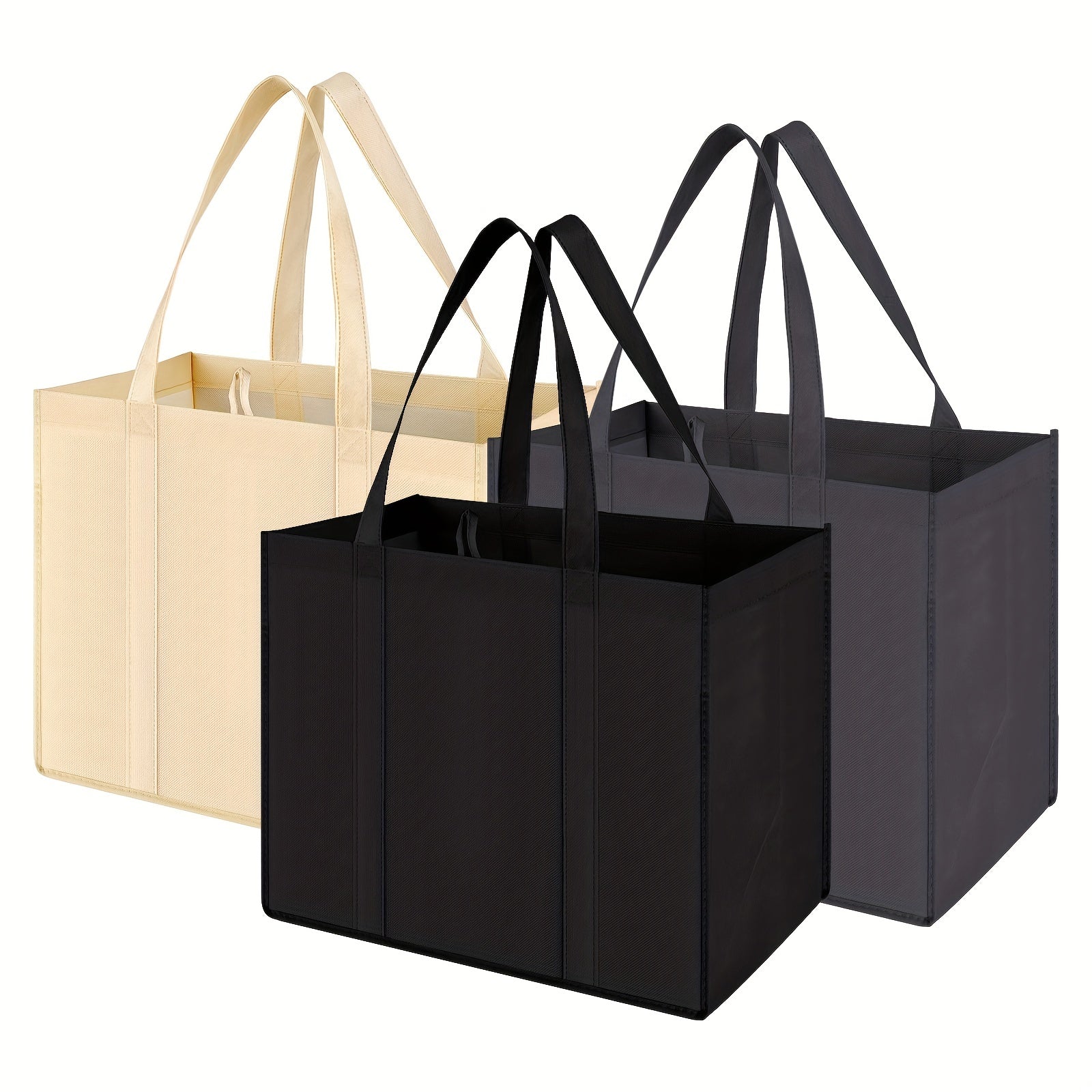 3 Pcs Reusable Grocery Bags Lightweight Storage Handbag